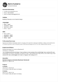 CV template preview